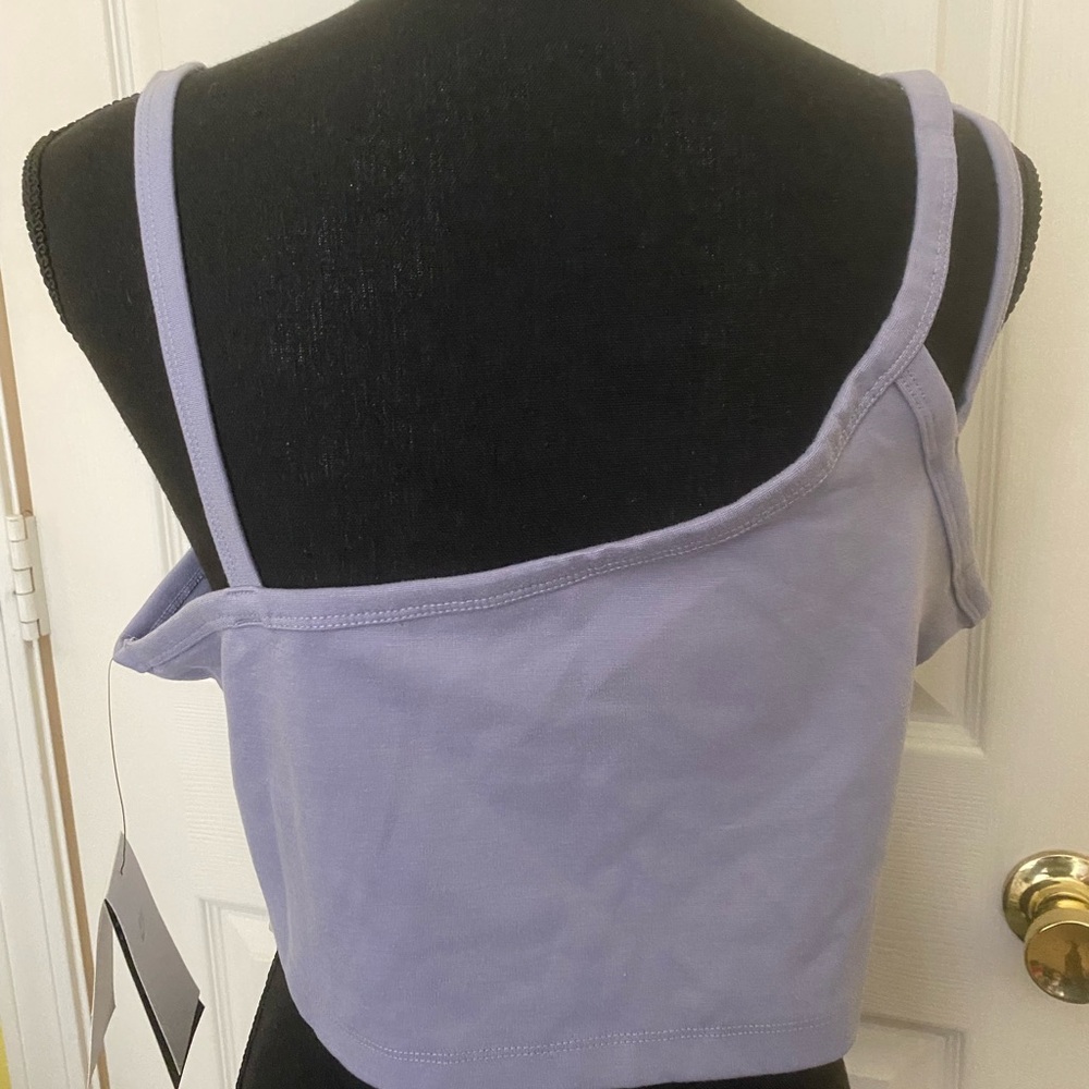 Nike Everyday Women's Slanted Crop Top Tank Top Shirt NWT $50 Large DV7926-519 - Picture 2 of 3